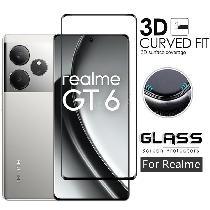 Realme Gt 6 - กระจกคลุมทั้งหมดสําหรับRealme GT 6 กระจกนิรภัยRealme GT6 ป้องกันหน้าจอป้องกันฟิล์มโทรศัพท์สําหรับRealme