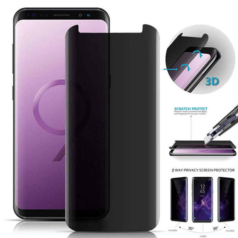 Curved Edge Screen - กระจกนิรภัยแบบกันรอยขีดข่วน ป้องกันการมองเห็น สำหรับ Samsung Galaxy S8